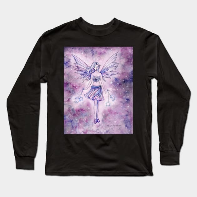 Astralina Celestial Star Fairy Fantasy Art Long Sleeve T-Shirt by robmolily